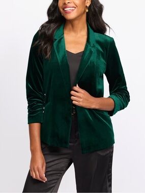 41 Hawthorn Emerie Velvet Blazer - Dark Green